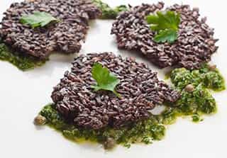 Photo of Black Rice Fritters with Chimichurri