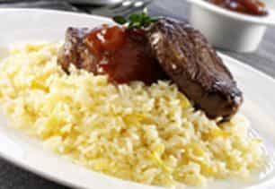 Photo of Garlic Butter Rice with Beef Medallions
